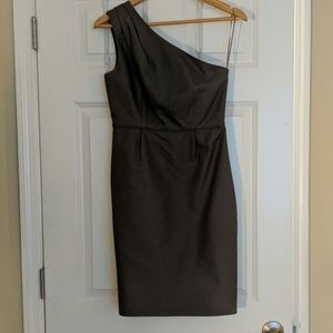JCrew asymmetrical bridesmaids dress.
